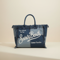 Dolce Riva - Denim Color-Block Beach Bag