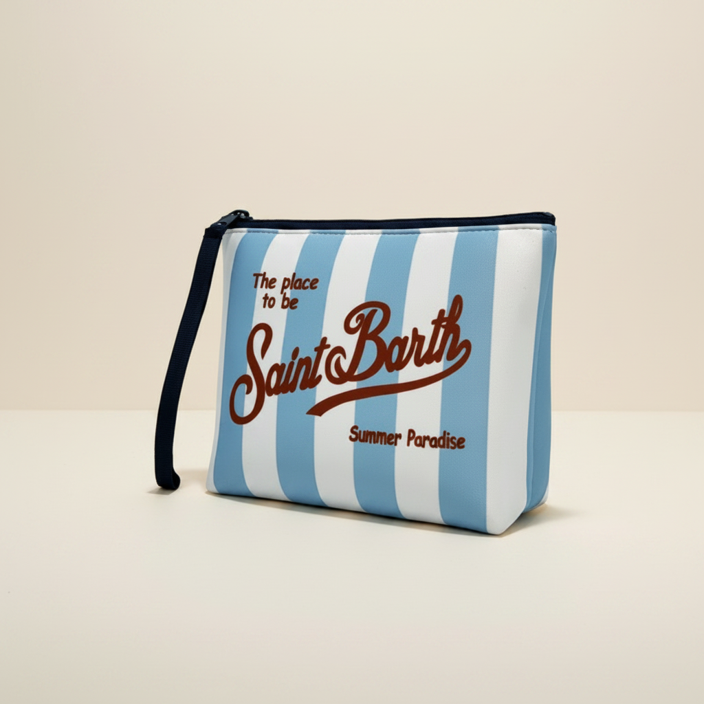 Dolce Riva - Light Blue Striped Pouch