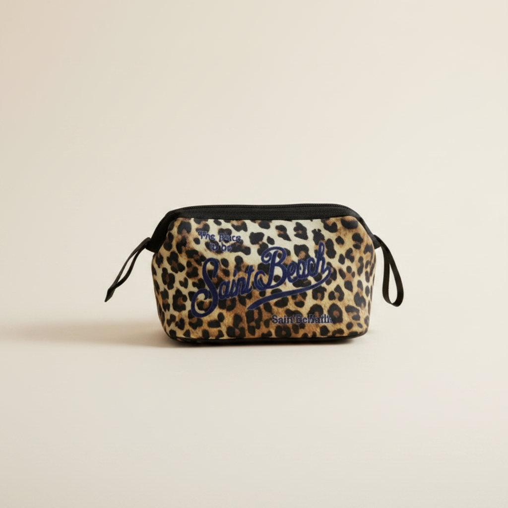 Dolce Riva - Leopard Pouch Blue Logo
