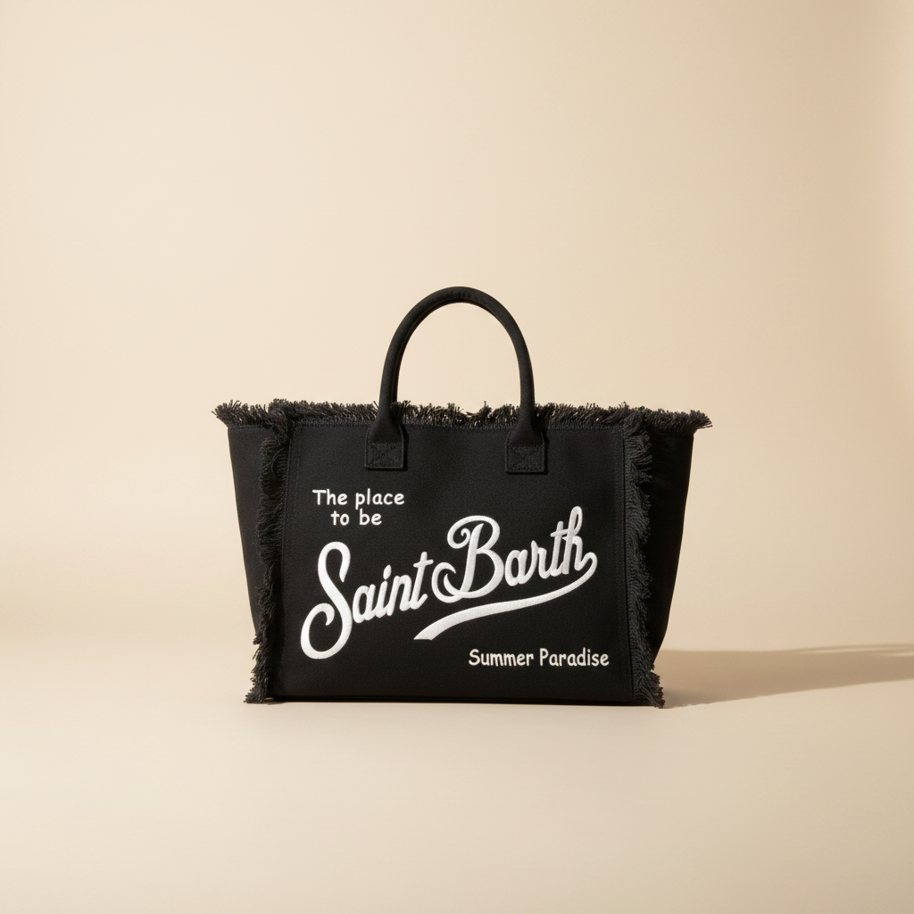 Dolce Riva - Black Beach Bag with White Logo