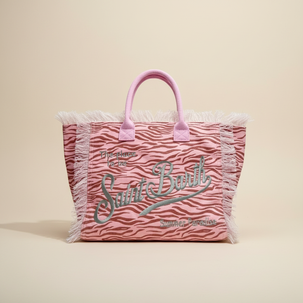 Dolce Riva - Pink Zebra Beach Bag