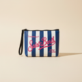 Dolce Riva - Navy Striped Pouch Pink Logo