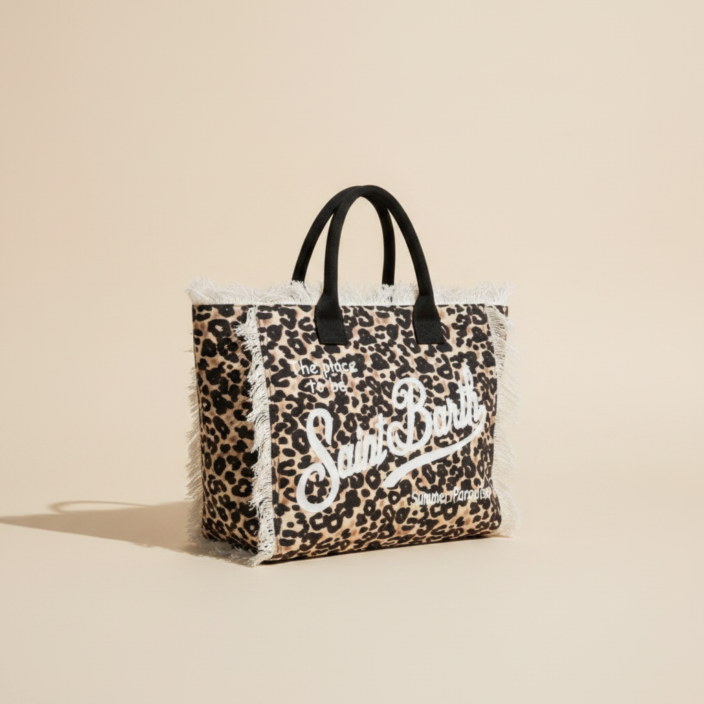 Dolce Riva - Leopard Canvas Beach Bag
