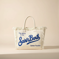 Dolce Riva - Cream Beach Bag with Blue Logo