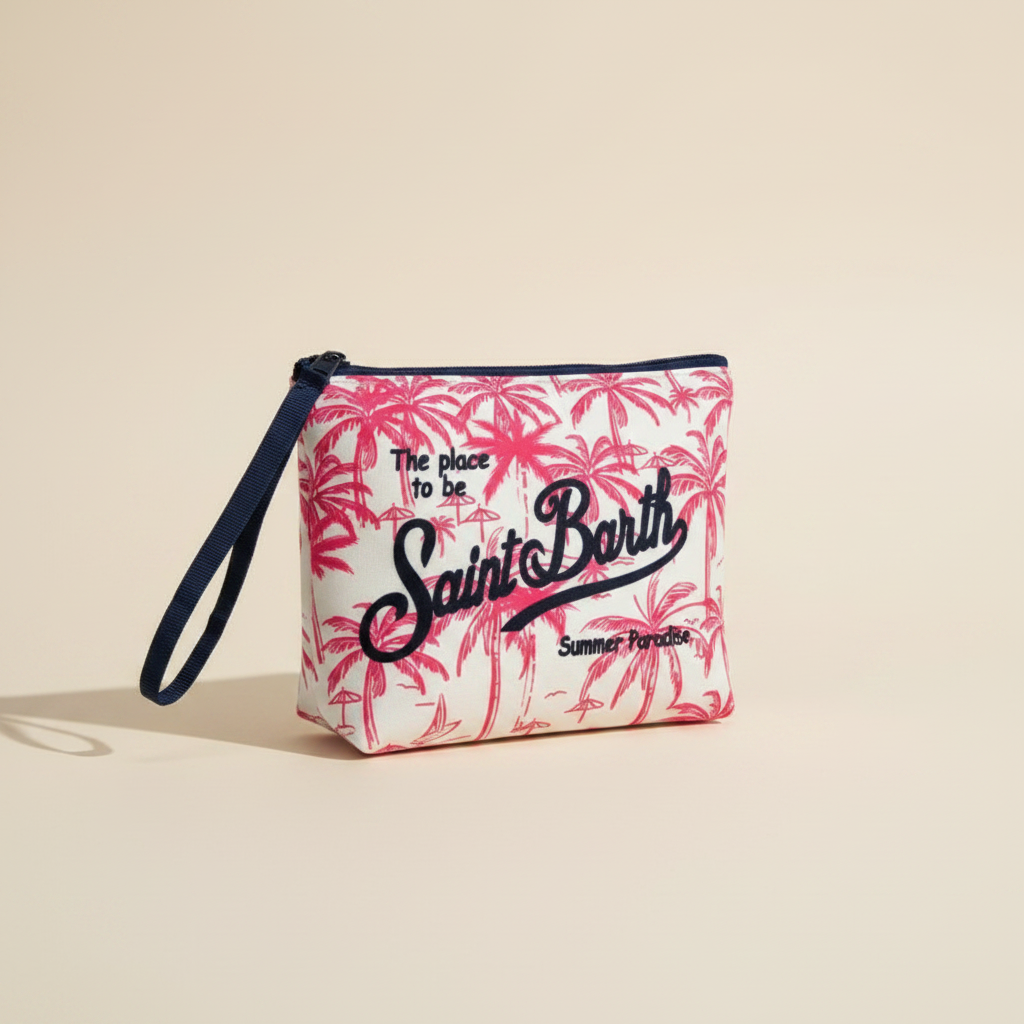 Dolce Riva - Pink Palm Print Pouch