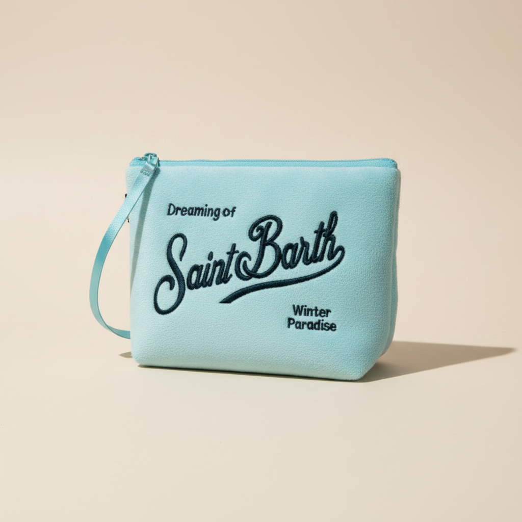 Dolce Riva - Light Blue Terry Pouch Blue Logo
