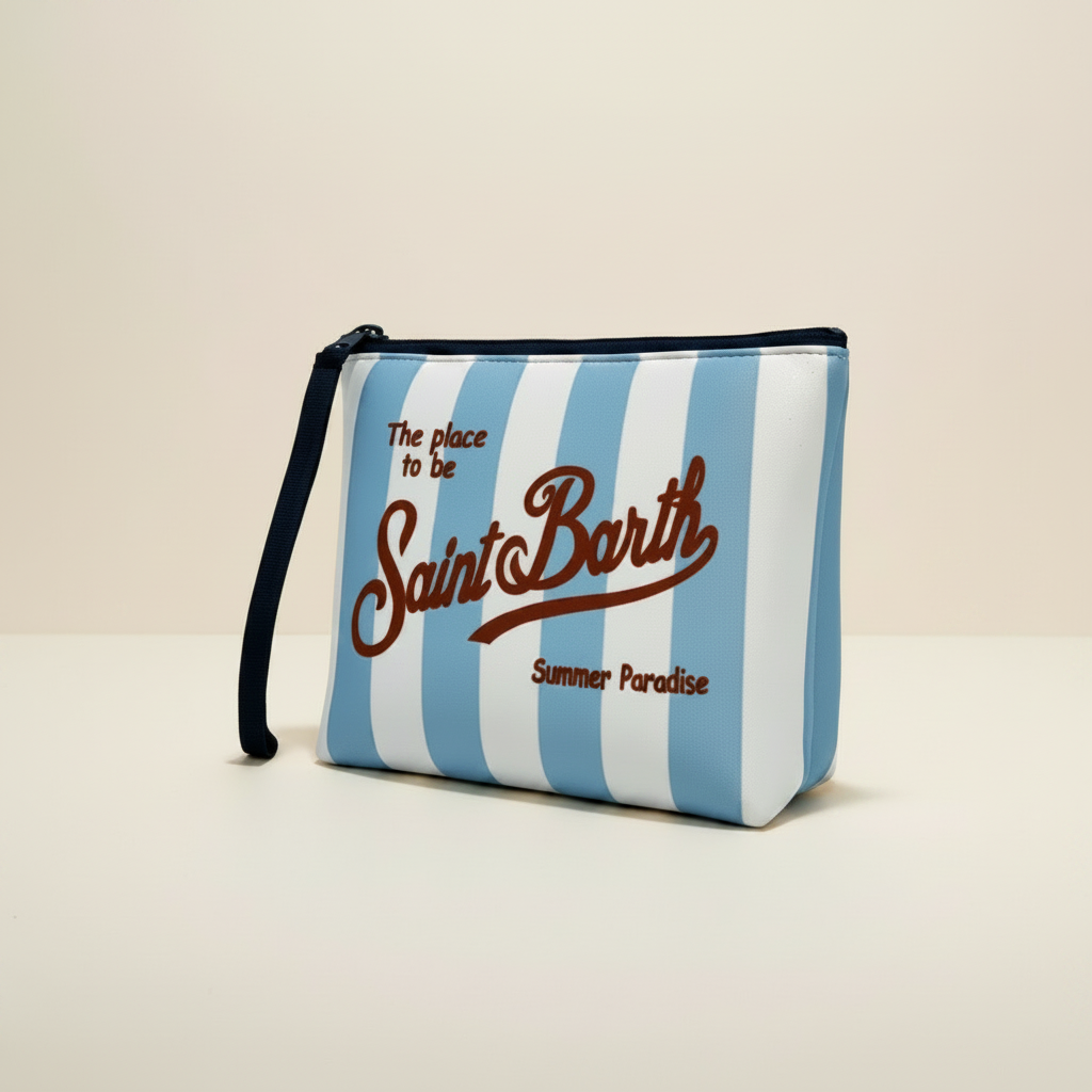 Dolce Riva - Light Blue Striped Pouch