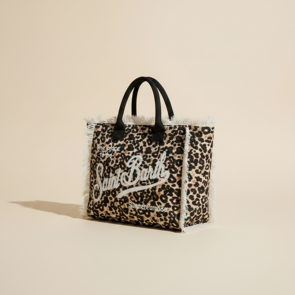 Dolce Riva - Leopard Canvas Beach Bag