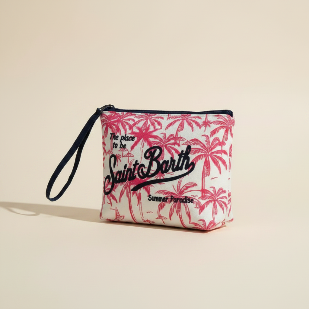 Dolce Riva - Pink Palm Print Pouch