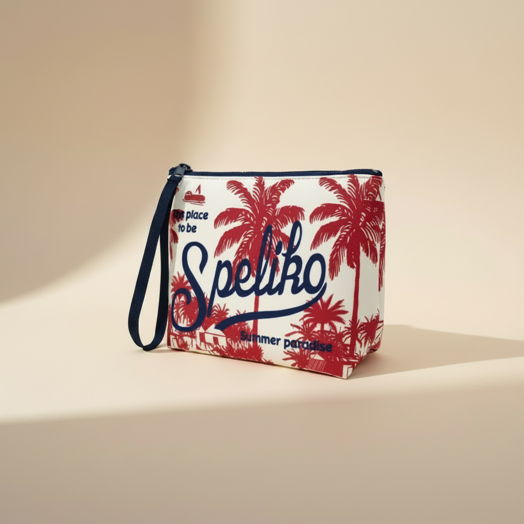 Dolce Riva - Red Palm Print Pouch