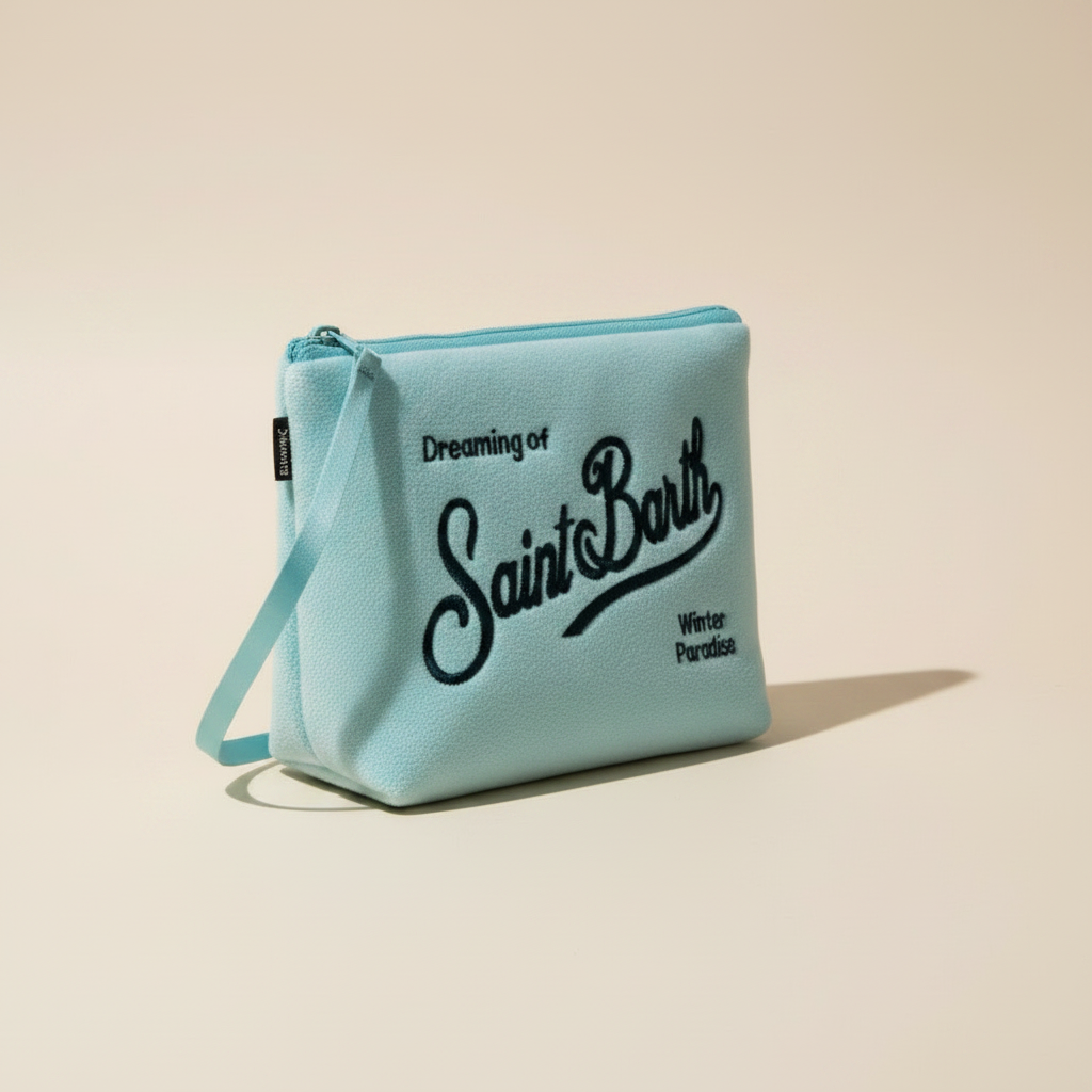 Dolce Riva - Light Blue Terry Pouch Blue Logo